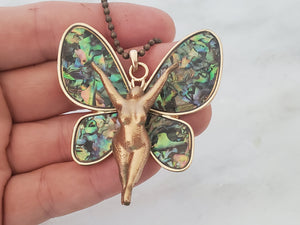 Bella Abalone Butterfly Pendant