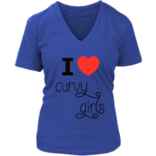 Load image into Gallery viewer, I Love Curvy Girls Women&#39;s V-neck Tees, Tanks, and Tee Shirts/Nightshirts - 6 Colors