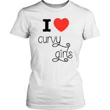 Load image into Gallery viewer, I Love Curvy Girls Women&#39;s V-neck Tees, Tanks, and Tee Shirts/Nightshirts - 6 Colors