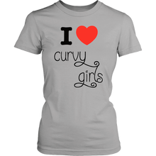 Load image into Gallery viewer, I Love Curvy Girls Women&#39;s V-neck Tees, Tanks, and Tee Shirts/Nightshirts - 6 Colors